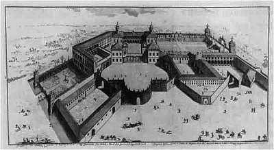Veduta storica del complesso di Palazzo Visconti a Brignano Gera d’Adda